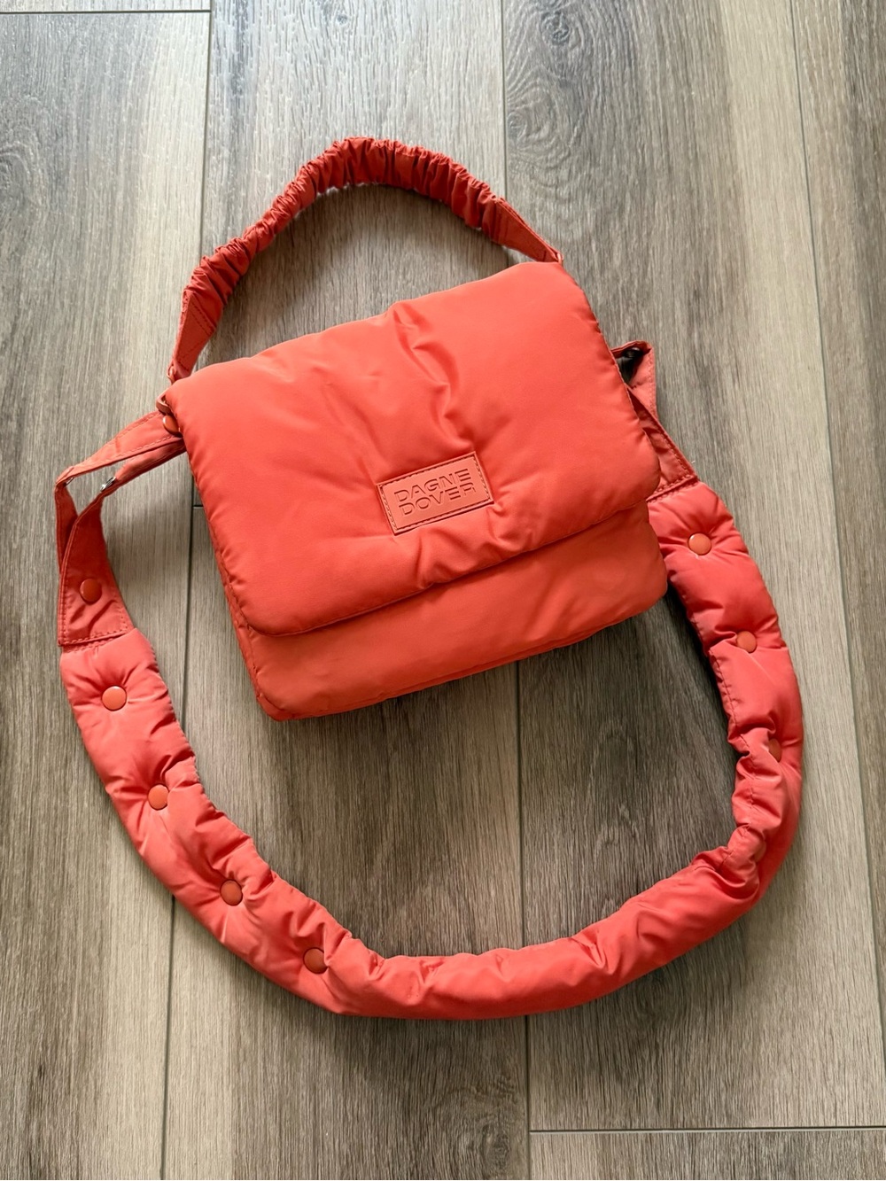 Dagne Dover Quilted Crossbody Bag - Coral Orange